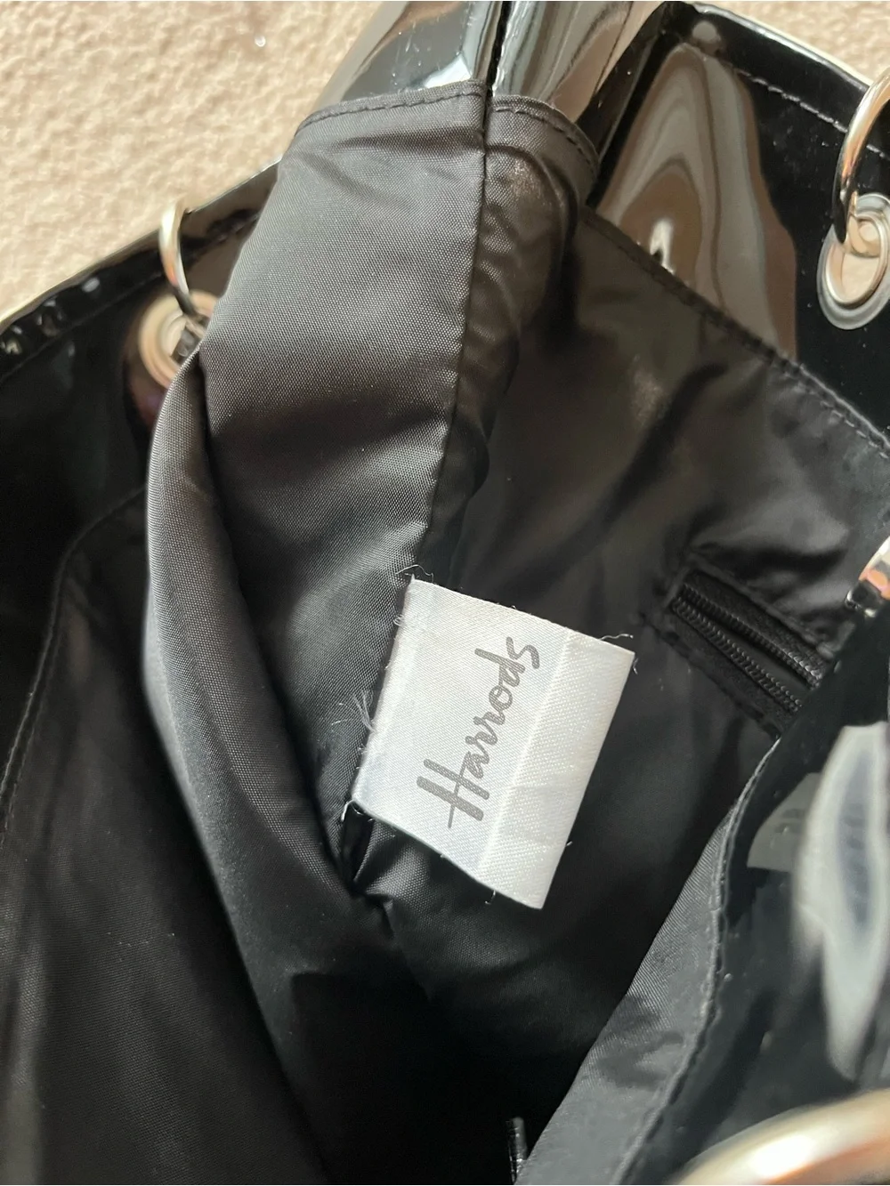 Harrods Green and Black Cityscape Tote Bag - Picture 9 of 9